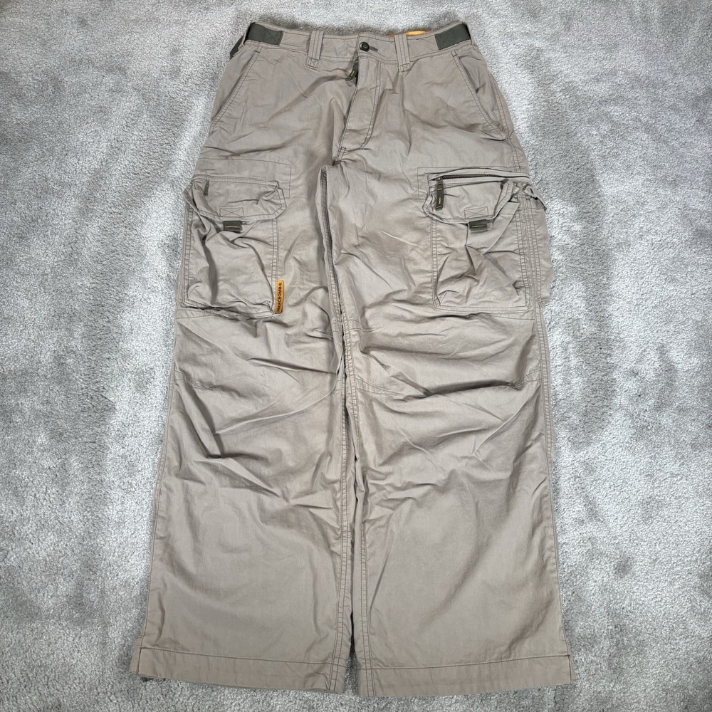 Vintage Abercrombie & Fitch Paratrooper Cargo Pants Mens M Green Belted 90s